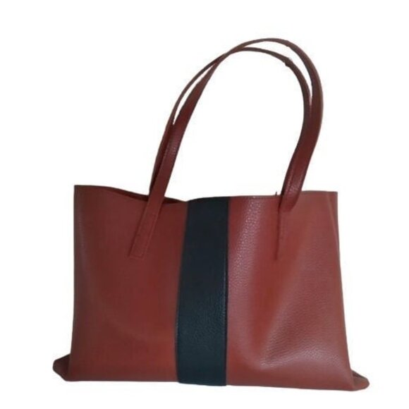 Tan Tote Bag, inside pocket, 2 handles, messenger bag tan purse laptop case 17" - Picture 8 of 8